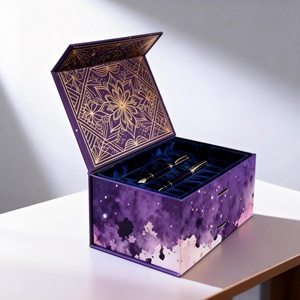 Closure Magnetic Waterproof Luxury Recycled Eco-Friendly Rigid Cosmetic Boxes Gift Jewelry <b>Packaging</b> Box Custom Ribbon 3D <b>Design</b> - Product Image 3