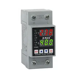 ZOII digital dual display 40A 63A 220v voltage and amp meter surge Protector socket adjustable voltage surge protector