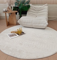 Tapis circulaire nordique style crème, tapis de salon effet cachemire, tapis de table basse, tapis de sol imperméable pour chambre, couverture de canapé