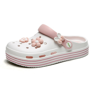 Sandales de plage antidérapantes à bout fermé et semelle épaisse pour femmes, couleur rose, pour l'extérieur - Product Image 5