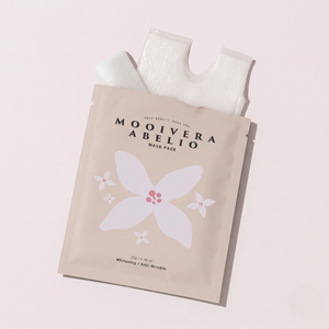 Paquete de 10 Mascarillas Faciales Blanqueadoras con Niacinamida Mooivera Abelio, Aclara el Tono de Piel, Cosmética Coreana Vegana Halal, Tendencia Popular - Product Image 1