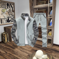 RNSHANGER Survêtement de sport respirant pour homme Nouvelle collection d'automne Veste de camouflage à manches longues décontractée Pull à col montant