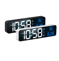 Grande horloge murale numérique led table de musique affichage de la température horloge alarmes horloges
