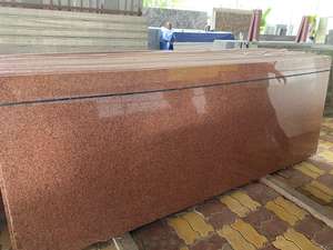 Granite rouge Jhansi de haute qualité, très vendu, comptoir et sol polis modernes, dalle naturelle élégante et grande, en vente - Product Image 5