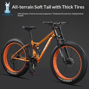 Bicicleta de Montaña para Adultos, para Cross-Country, Playa y Nieve, con Ruedas de 24/26 Pulgadas, Multivelocidad, Cuadro con Suspensión Delantera/Trasera - Product Image 5