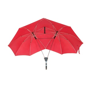 Fine Ocean Classic Straight Two-Person Fully-Automatic Polyester Umbrella Fiber Glass Frame Pongee Fabric Custom Logo-Hydraulic