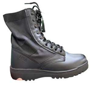 Bottes tactiques en cuir de vachette TSB605 avec semelle extérieure en caoutchouc et coutures tout autour, manchons Oxford - Product Image 1
