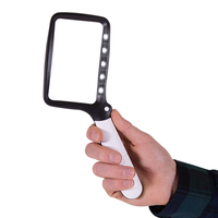 Portable Small HD LED Light 3X Rectangular Foldable Handheld Magnifying Glass Magnifier for Inspection Jewelry Reading Reader