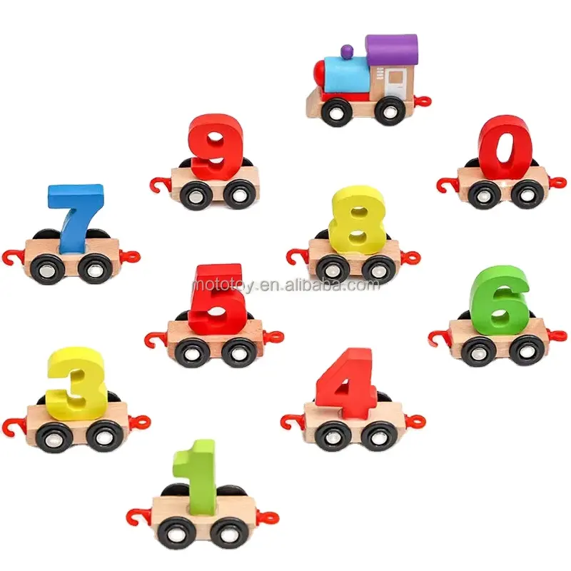 Montessori educational Alphabet assembly drag building blocks toy car
