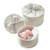 Coffrets à chapeaux de velours de luxe 10 pièces, boîte-cadeau ronde de fleurs pour emballage de fleurs