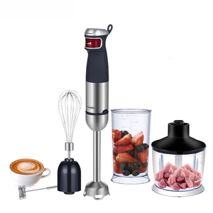 Elektrischer Edelstahl-Stabmixer mit Doppel-Mixklinge 6-Gang Entsafter Zerkleinerer Fleischwolf Homogenisator Kunststoffbehälter - Product Image 4