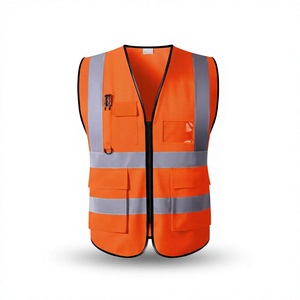 Gilet de sécurité Nexus Fabrica Orange réfléchissant haute visibilité en maille polyester avec 8 poches, porte-badge et détection d'aiguilles, unisexe - Product Image 5