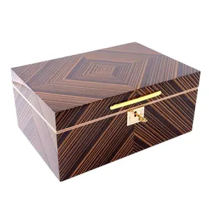 Bán chạy nhất Tùy chỉnh cao bóng varnishing Cigar phụ kiện Cigar trường hợp Humidor tủ