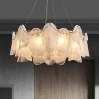 Lustre en cristal de verre moderne de luxe européen, luminaire suspendu de taille moyenne pour mariage, salon, chambre à coucher, plafond