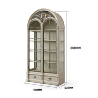 Ensemble de meubles en bois massif de style provincial français sur mesure, armoire de présentation moderne pour salon, armoire à vin décorative en bois de luxe