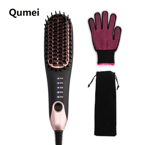 Electric Hair Machine <strong>Beard</strong> Hair <strong>Straightener</strong> Brush Iron Hair <strong>Straightener</strong> Gold for Women and Men - Product Image 6