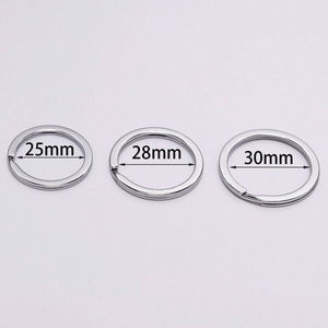 Electroplated <b>Keychain</b> <b>Rings</b> 25 28 30mm Zinc Alloy Round Fashion Metal Key Accessories For DIY Jewelry Making - Product Image 2