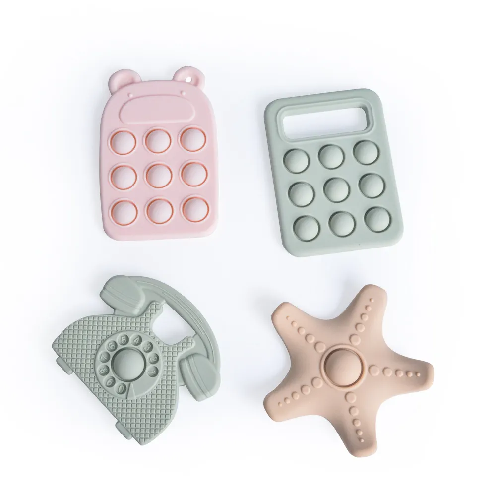 Maysun neues Design Ankunft Zahnpflege Silikon Baby Telefon Seestern Computer Form Hand Beißring Spielzeug bpa kostenlos