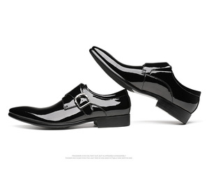 Chaussures en cuir pour hommes, finition brillante, style professionnel, décontractées et tendance, respirantes, antidérapantes, à enfiler – Collection Automne 2025 – Meilleures ventes - Product Image 4