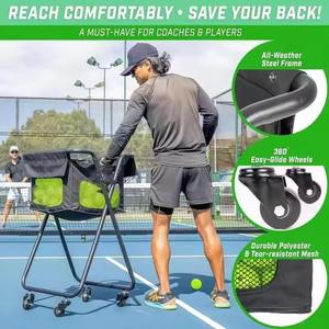 Carrito de Transporte de Pelotas de Pickleball de Acero Metálico Ligero y Portátil, Bolsa de Transporte de Tela Oxford para 120 Pelotas de Tenis, 100 Pelotas de Pickleball, Uso en Exteriores - Product Image 3