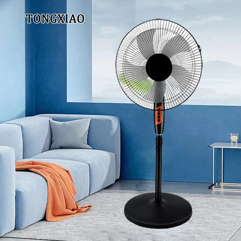 Hava soğutma aletleri 16 inç güneş elektrikli fan AC DC adaptörü şarj edilebilir standı fan DC masa fanı pil içinde LED ışık var