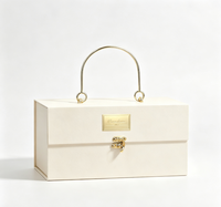 Boîte cadeau de luxe avec poignée métallique, boîte d'emballage pour bougie en papier mat avec loquet et logo personnalisé pour bougie d'aromathérapie