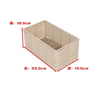 Custom Nordic style faux rattan desktop storage <b>basket</b>, light beige <b>rectangular</b> kitchen seasoning organizer. - Product Image 4