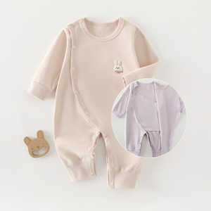 Mameluco <span class=keywords><strong>de</strong></span> Bebé <span class=keywords><strong>de</strong></span> Doble Capa para Protección Abdominal, Sin Costuras, Primavera-Otoño, Manga Larga, Cómodo, <span class=keywords><strong>de</strong></span> Algodón Puro, Mono para Bebé - Product Image 2
