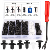 Lot de 100 attaches de fixation pour voiture, clips de retenue à surface lisse, rivets en plastique pour pare-chocs et garnitures de porte