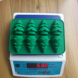 <b>Christmas</b> <b>Tree</b> Silicone Mold 8-Piece Green Easy Demold <b>Chocolate</b> Soap Mold - Product Image 1