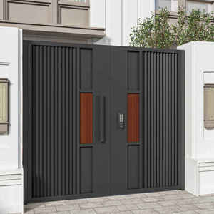 Porte de Villa en Alliage d'Aluminium et Acier Inoxydable, Volet de Cour Résistant à l'Eau, Garantie 3 Ans, Design Postmoderne, Extérieur, à Pousser - Product Image 3