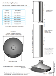 Modern Freestanding <strong>Steel</strong> Ethanol <strong>Fireplace</strong> Indoor/<strong>Outdoor</strong> Hanging <strong>Fireplaces</strong> for Villas Living Rooms Hotels - Product Image 5