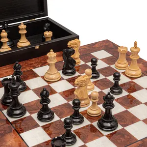 도매 저렴한 가격 프리미엄 전문 현대 대형 블랙 화이트 unfoldable 체스 조각 15 인치 큰 보드 게임 세트