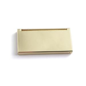 Customizable Luxury <b>Rectangle</b> Gold Metal Double Sided Portable Makeup <b>Mirror</b> with Comb - Product Image 4