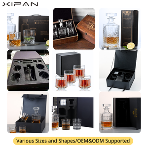 XiPan Altmodisches Whiskey-Dekanter-Set Geschenkbox Individuell Anpassbar 750ml Amerikanischer Stil 2-teiliges Bestseller Whisky-Gläser-Set - Product Image 5