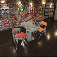 Restaurant coréen moderne Table pliante en acier inoxydable Ensemble carré Butane Gaz BBQ Salon Cuisine Salle à manger Atelier Chambre