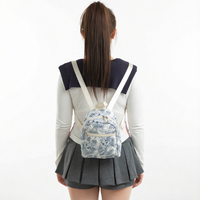 Sac à dos mini matelassé personnalisé pour femme, petit sac à dos floral avec fermeture éclair, idéal pour l'école et les voyages