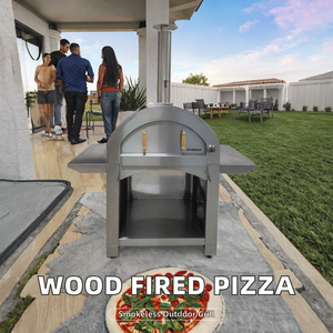 Four à <span class=keywords><strong>pizza</strong></span> moderne à plaque chauffante unique en acier inoxydable avec briques réfractaires, alimenté au bois, sécurité flamme, pour usage domestique et hôtelier, facile à utiliser - Product Image 5