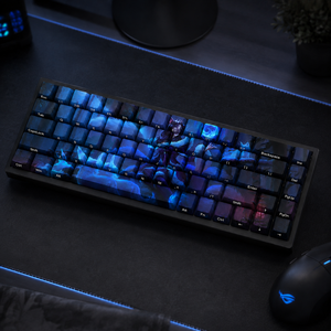 Ensemble de touches personnalisées <span class=keywords><strong>LOL</strong></span> Midnight Ahri 68 touches en PBT avec impression par sublimation latérale, profil Cherry pour clavier mécanique de jeu - Product Image 3