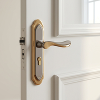 Ensemble de poignées de porte en métal gris T201, poignée à levier, serrure à mortaise pour porte intérieure