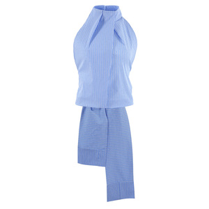 Fabricant OEM ODM de tops halter pour femmes, marque privée, col montant, <span class=keywords><strong>dos</strong></span> <span class=keywords><strong>nu</strong></span>, rayé, crop top, style Y2K, sexy, vente en gros - Product Image 4