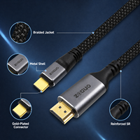 Cable HDMI 4K Tipo C Macho a Macho, Trenzado de PVC con Conductor de Cobre Desnudo, 0.5-15m, para Cine en Casa y HDTV