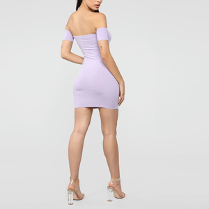 En gros Sexy Hors Épaule Dos Nu Mini Robe D'été Élégante Moulante Femmes Robe Décontractée - Product Image 4