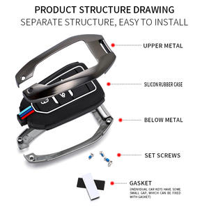 Étui de protection pour clé de voiture en alliage de zinc et gel de silice pour <span class=keywords><strong>Peugeot</strong></span> 408 Citroën Versailles C5X Sega Tianyi DS Porte-clés Porte-clés Sac - Product Image 6