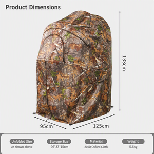 Abri <span class=keywords><strong>de</strong></span> chasse camouflage pliable avec fenêtre en maille à vue panoramique 360° pour la chasse au cerf et la surveillance <span class=keywords><strong>de</strong></span> la faune en toutes saisons - Product Image 4