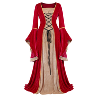 Robe Longue de Soirée Féminine en Velours de Luxe, Style Renaissance Irlandaise Victorienne Médiévale, Tenue Rétro Fantaisie pour Halloween, Costume de Cosplay, Grande Taille