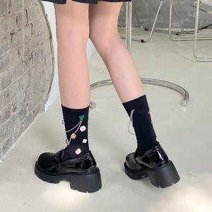 <span class=keywords><strong>Calcetines</strong></span> de Moda Premium con Pedrería Brillante en Forma de Corazón para Mujeres y Niñas, <span class=keywords><strong>Calcetines</strong></span> Negros de Algodón con Decoración - Product Image 2