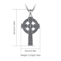 Collier Croix Chi Rho Changda en Argent Sterling 925 Symbole Alpha PX XP Bijou Religieux Chrétien Pendentif Jésus