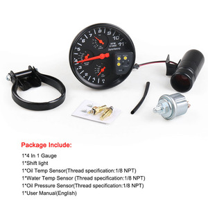 ขายดี 5 นิ้ว 4-in-1 สำหรับมาตรวัดรถยนต์ อุปกรณ์วัดอเนกประสงค์สำหรับการดัดแปลงรถยนต์ วัดรอบเครื่องยนต์ วัดน้ำ - Product Image 5