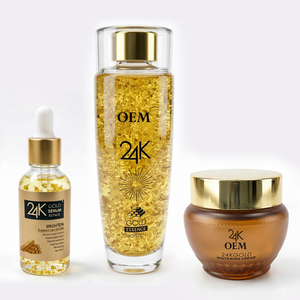 <span class=keywords><strong>Set</strong></span> di Cura della Pelle Coreano Biologico con Etichetta Privata, Collagene 24K Oro e Ialuronato di Sodio, Illuminante, Sbiancante e Anti-Età - Product Image 1